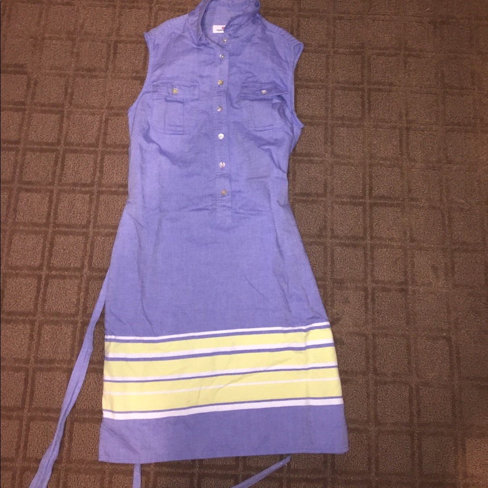 Blue and yellow dress from vineyard vines