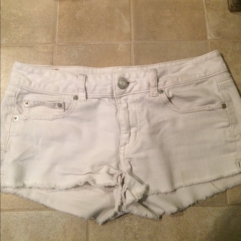 White denim shorts