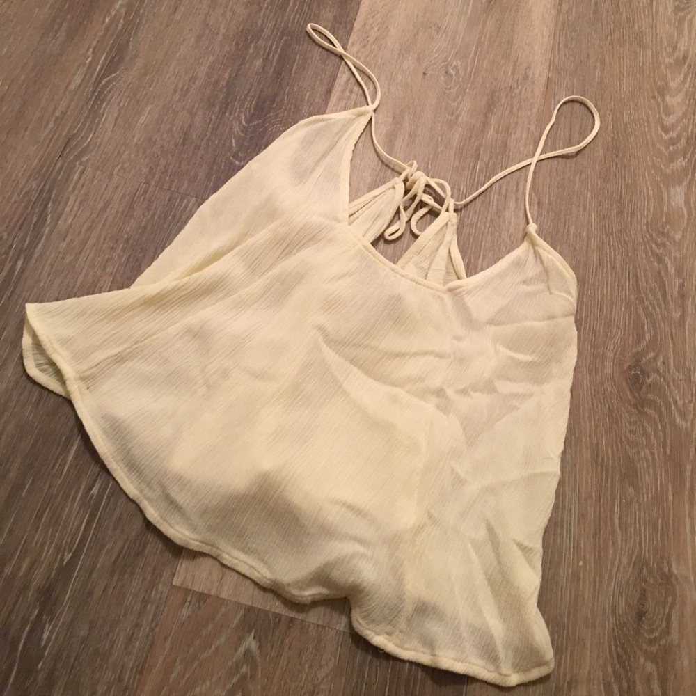 TOBI flowy crop top--light yellow