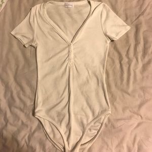 Full Tilt Cream Ribbed One Piece