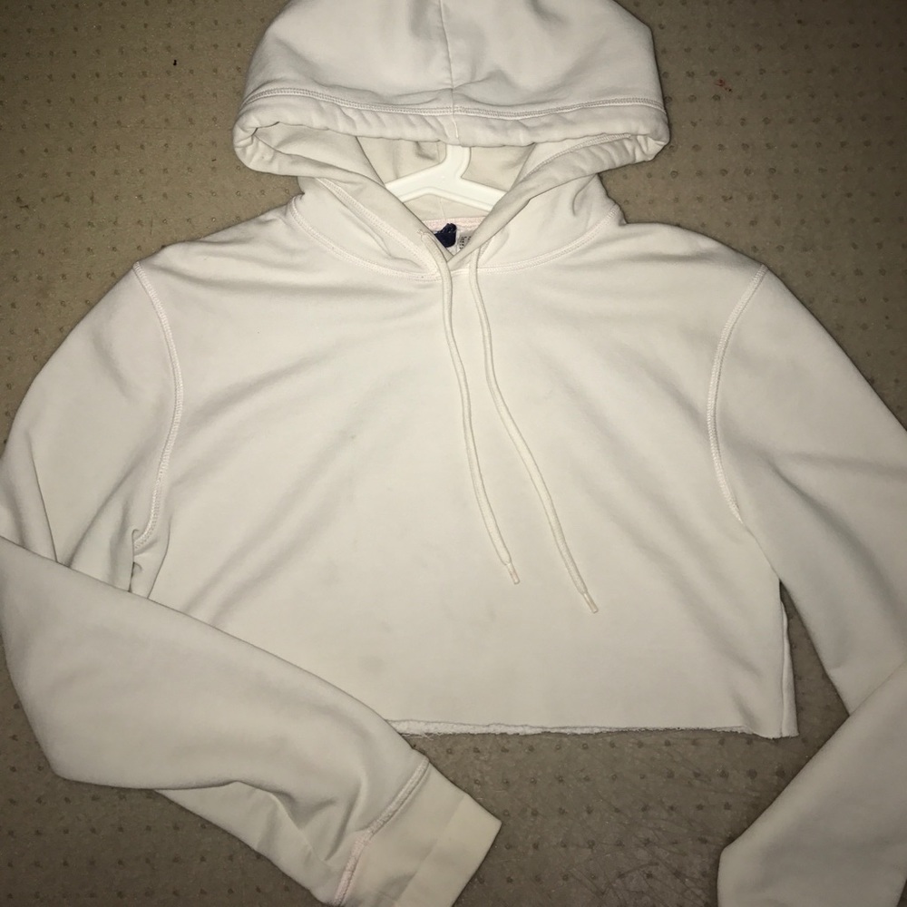 White cropped hoodie