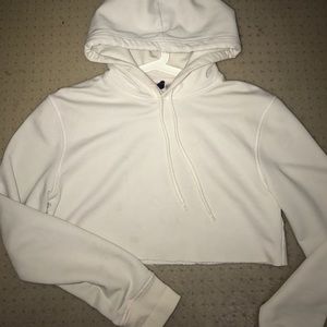 White cropped hoodie