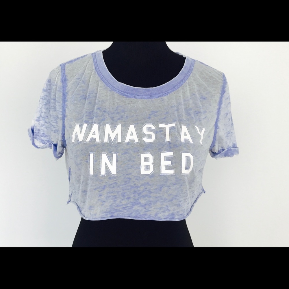 " namastay in bed " crop top