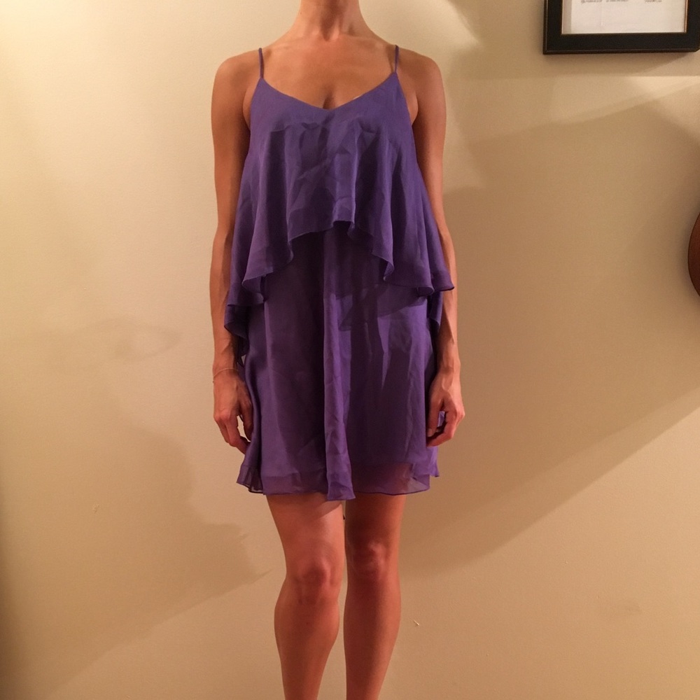 Alice & Olivia Purple Flutter Dress