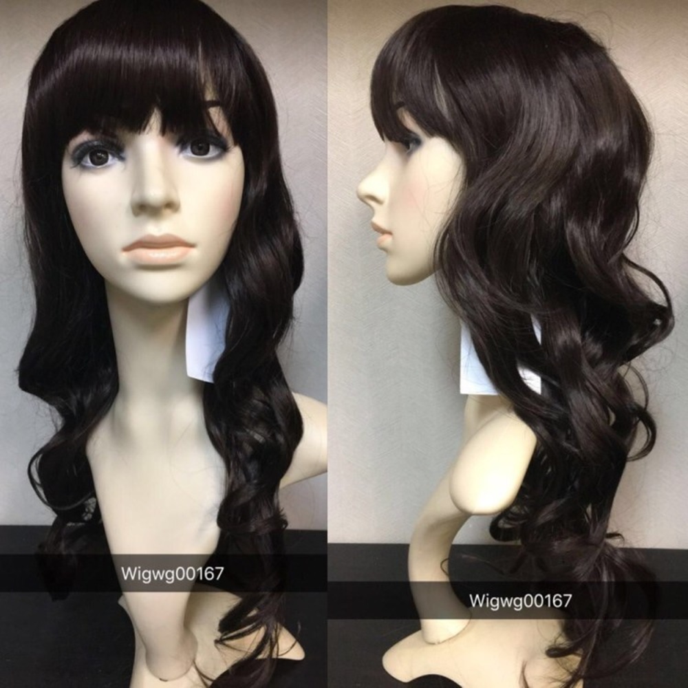 Long curly synthetic capless wig