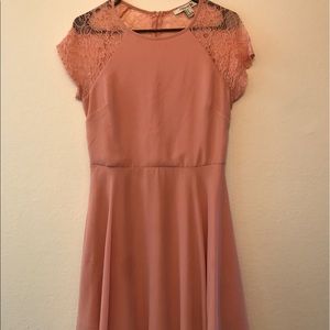 Pink Lace 1940s Style Dress