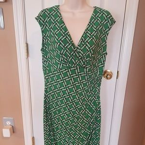 Green geometric dress
