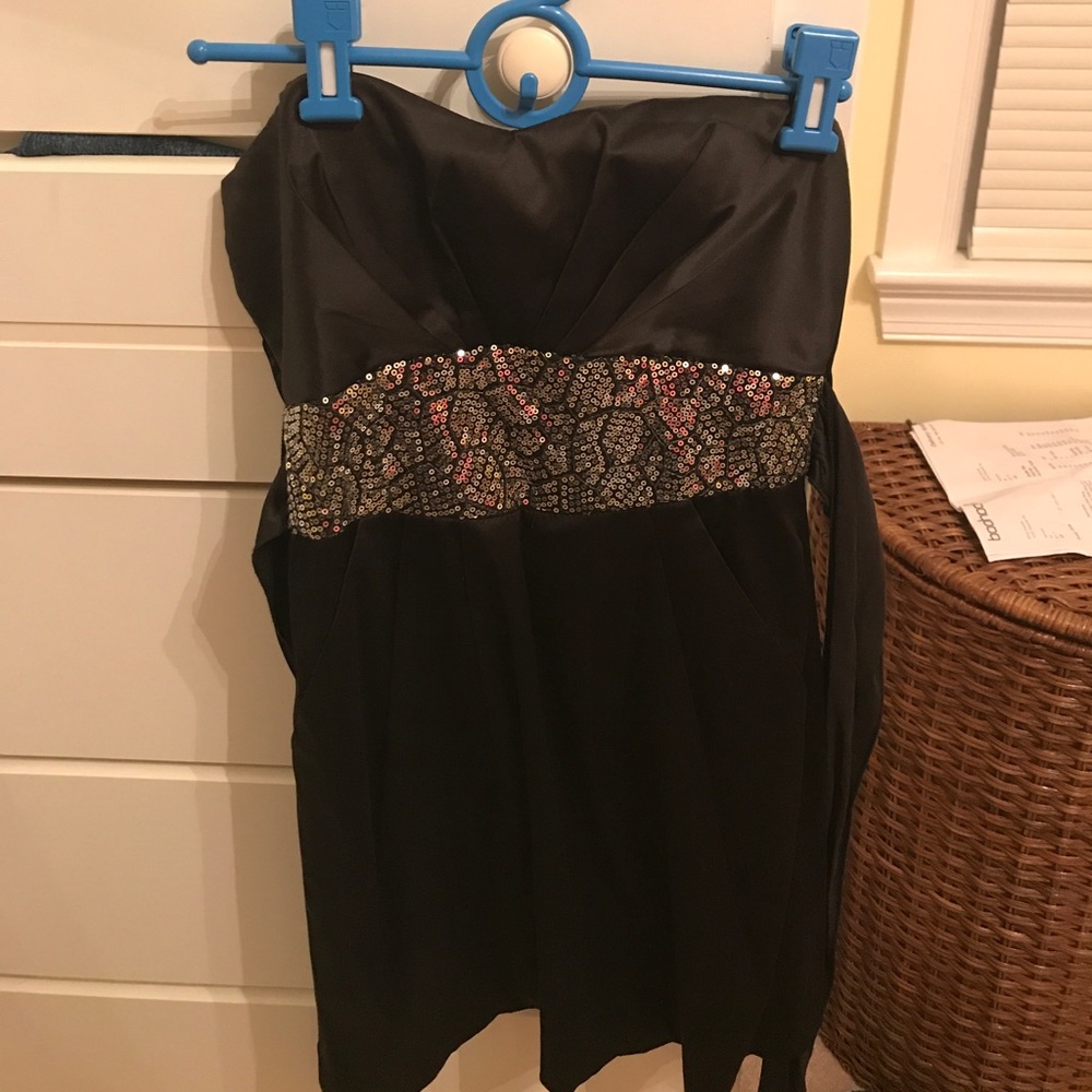 Black Sequin Babydoll Dress