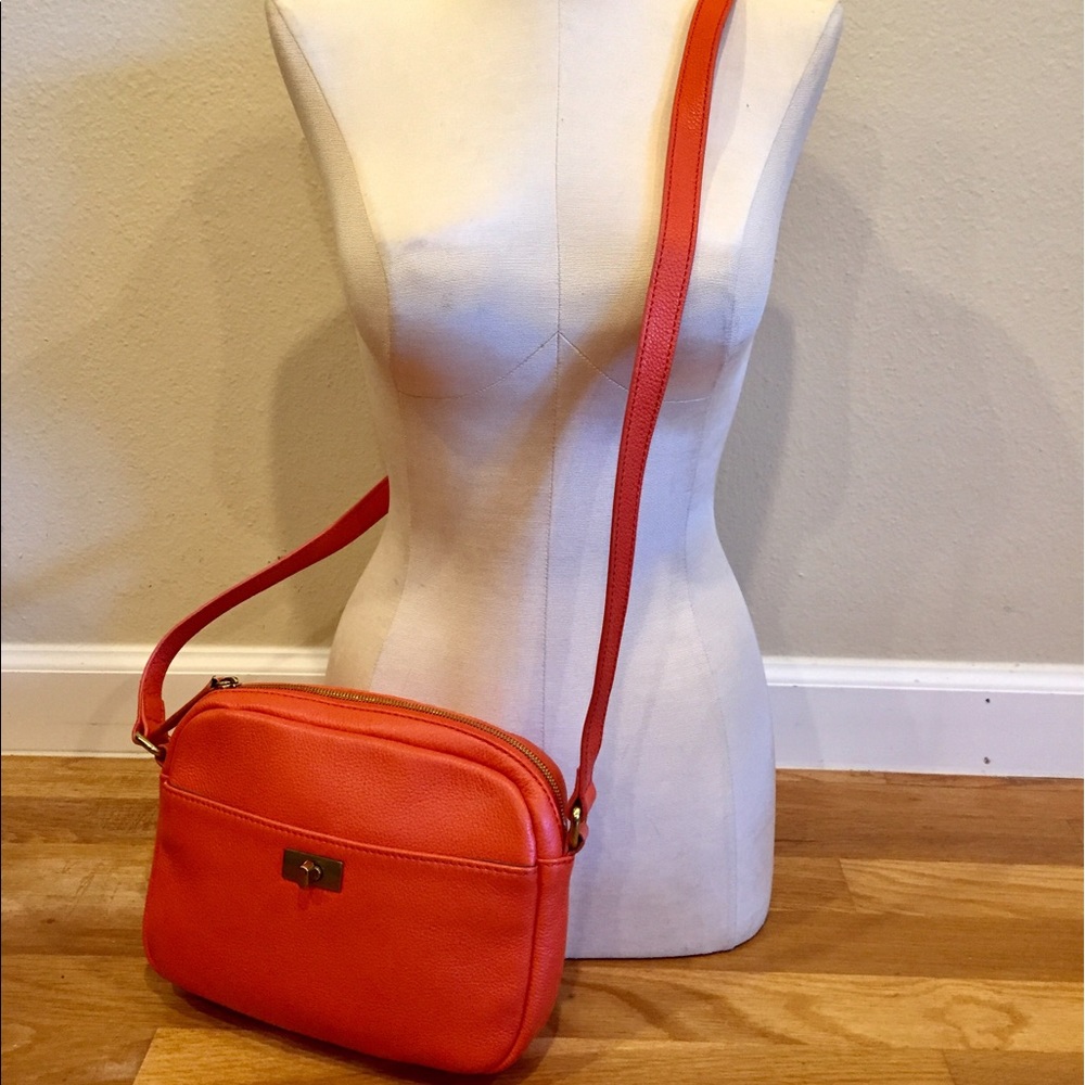 J-crew orange cross-body purse