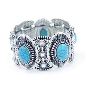 Tibetan Silver Turquoise Boho Bracelet