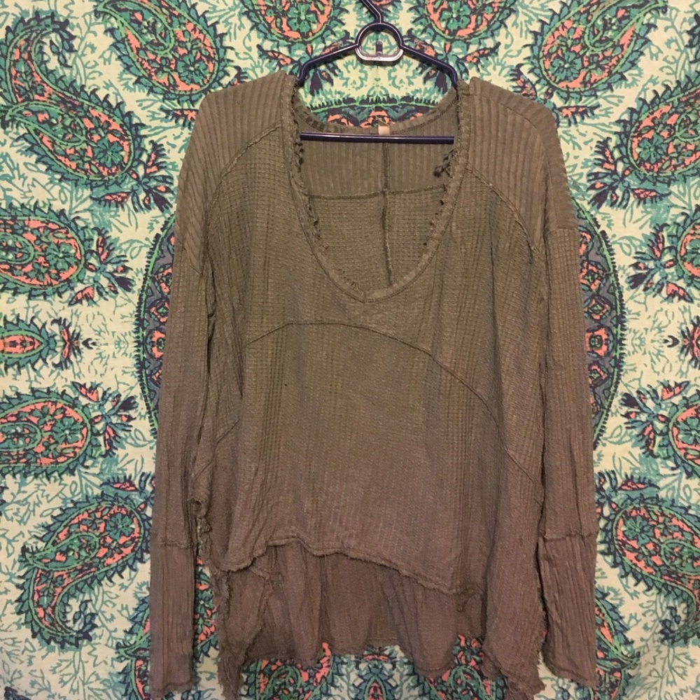 Free People Drippy Thermal - Safari Green