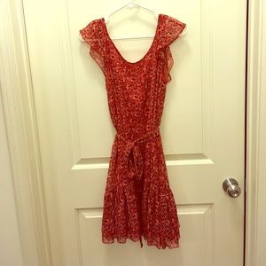 Red floral dress