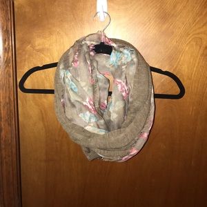 Women's Tan and Floral infinity scarf
