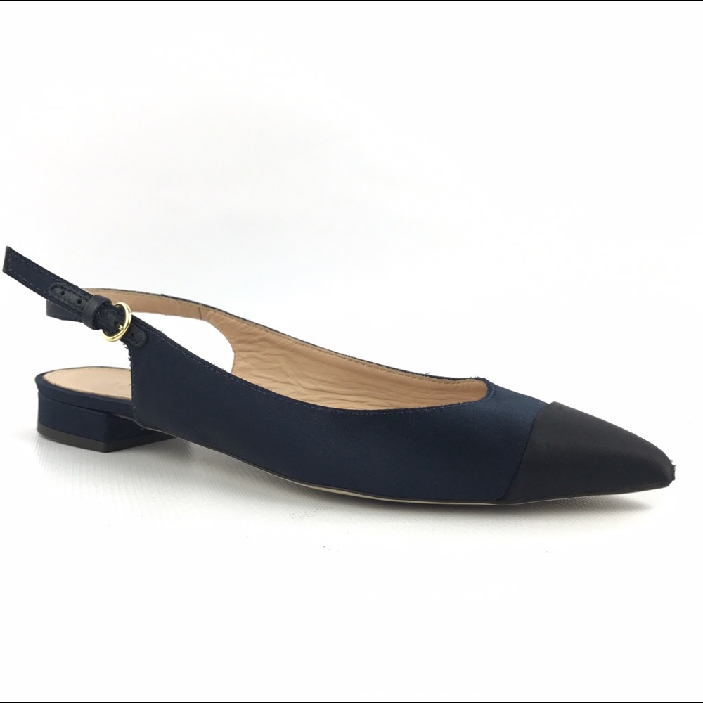 J.Crew 6.5 Dress Shoes Low Heels Pointed Office Fabric Sling