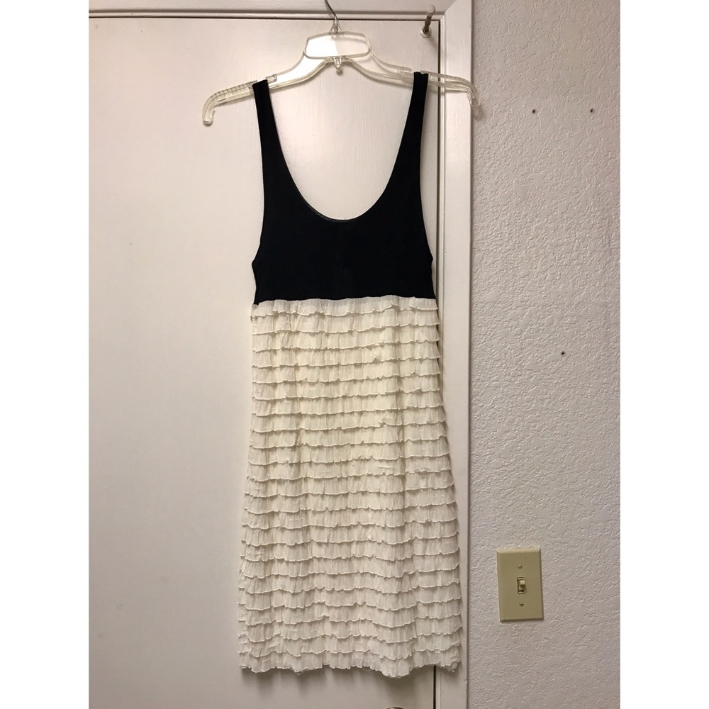 Black & cream dress