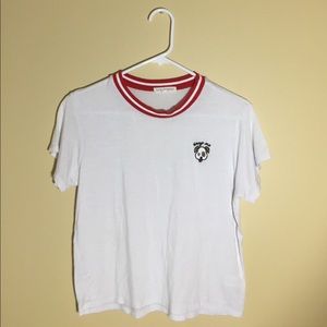 LA HEARTS WHITE DOG CROP TOP