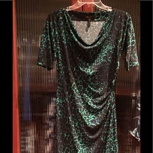 BCBG green leopard printed dress