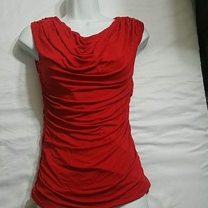 Express red top sleeveless drop neck Sz XS