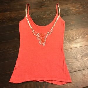 Free People low back Sequin tank Coral