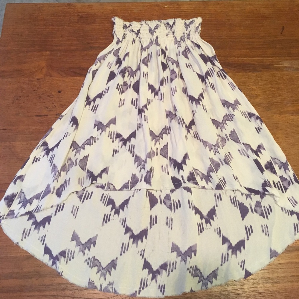 Purple and white high-low skirt