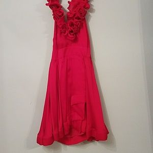 Red satin bebe dress