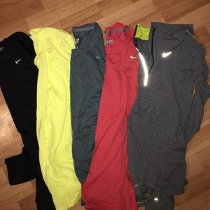 NIKE DRI-FIT LONG-SLEEVE SHIRTS (5 total bundled)