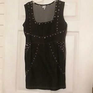 Silver Studded Denim dress