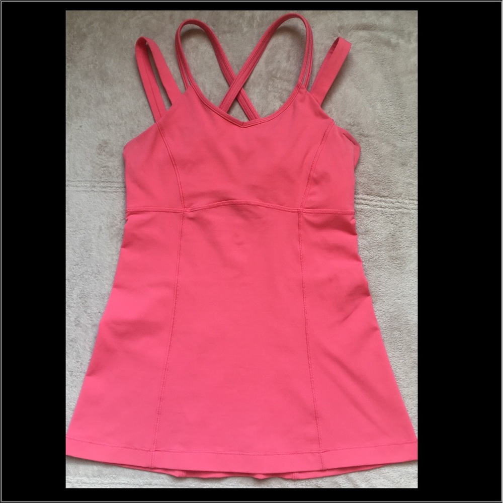 Lululemon Happy Strappy Tank, Size 6, Coral Pink