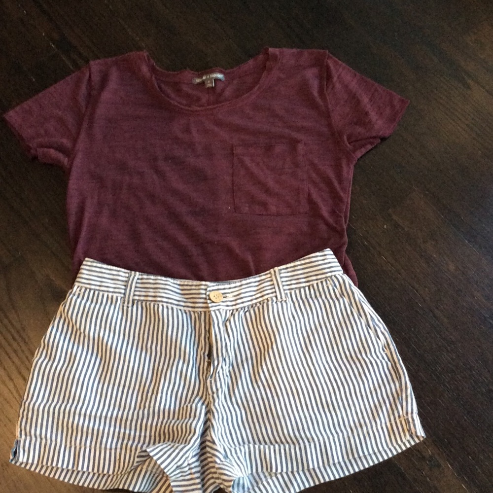 Cynthia Rowley Strip Shorts