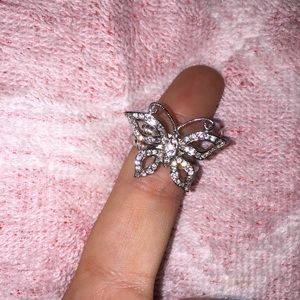 Rhinestone Butterfly Ring