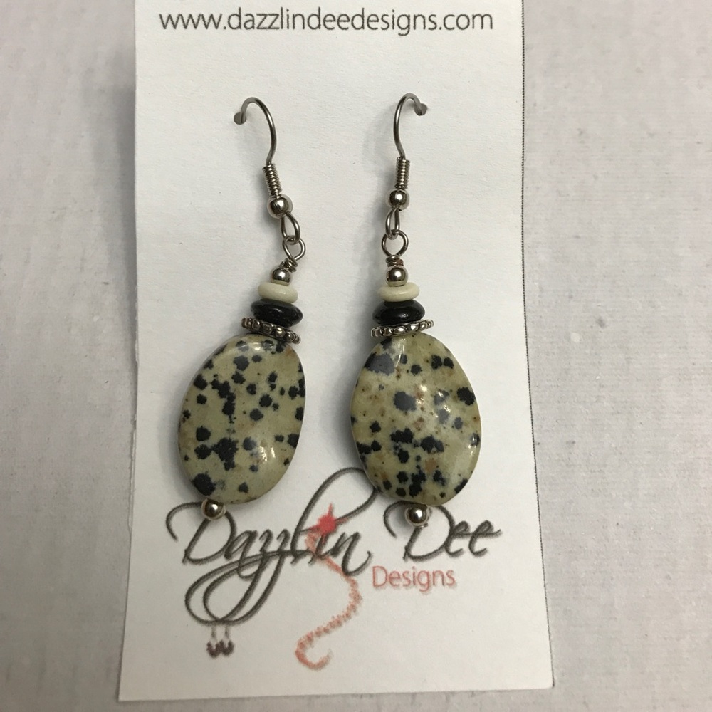 Handcrafted stone earrings