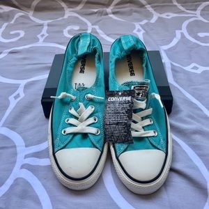 {Converse} NWT No-tie Teal Chucks