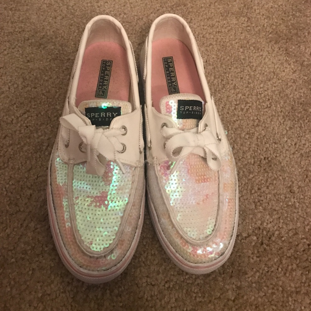 SPERRY - Bahama white iridescent sequin