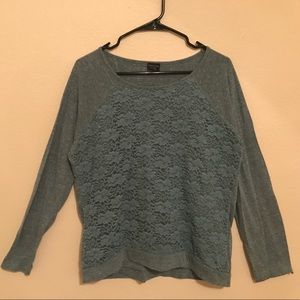 Teal sweater with Floral front