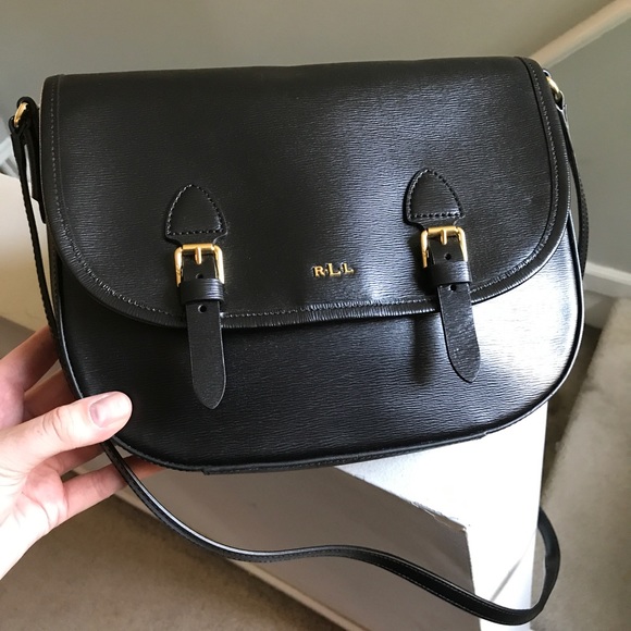 Lauren Ralph Lauren Handbags - Ralph Lauren Black Leather Crossbody Bag