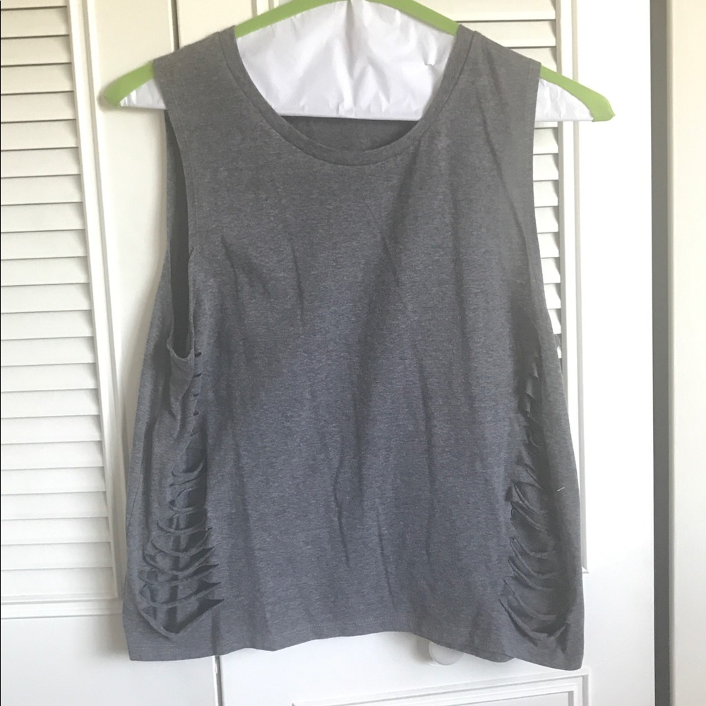 Distressed Grey Muscle Tee