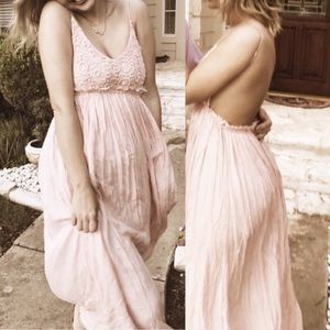 Backless Crochet Maxi - Taupe - Large