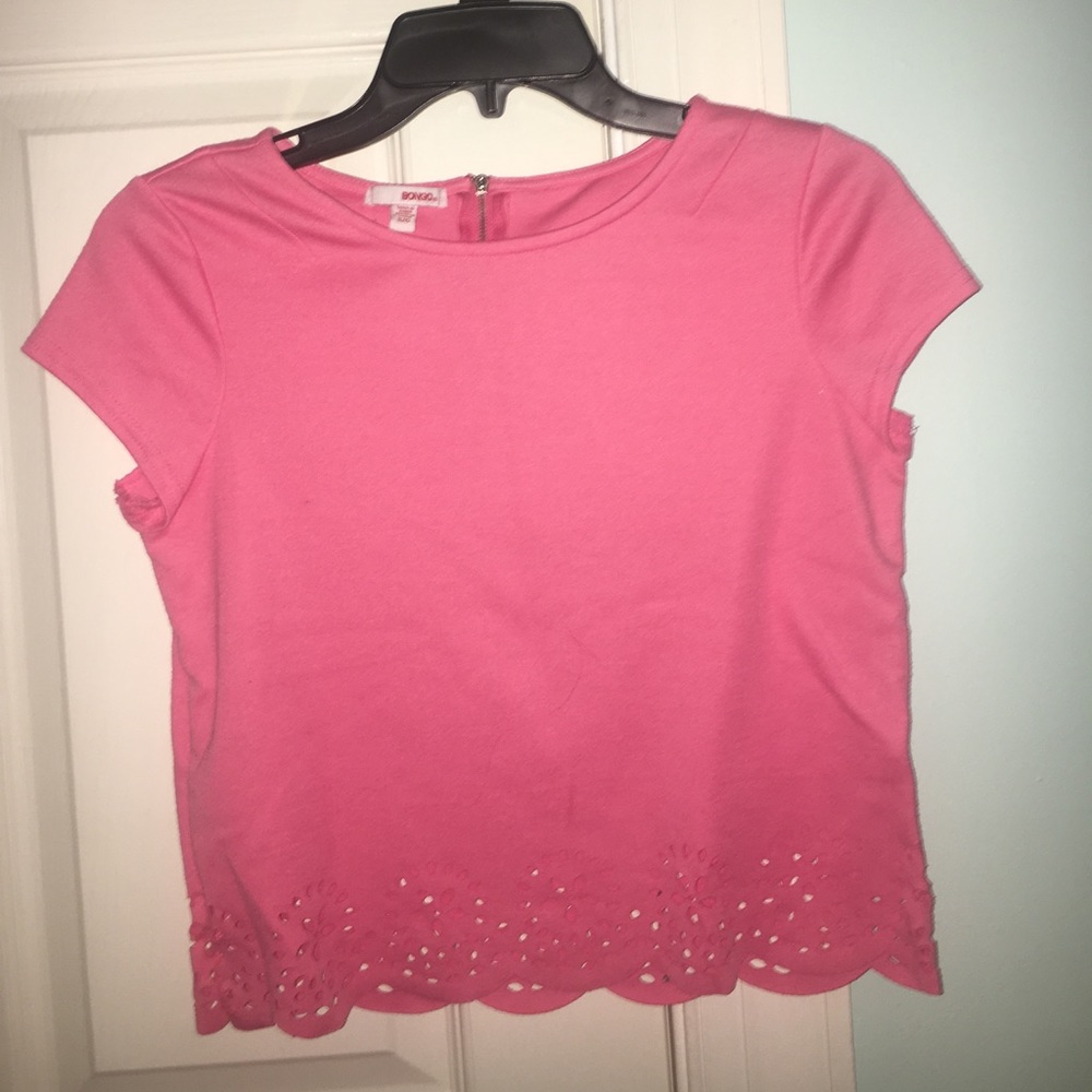 Hot pink cut out t-shirt