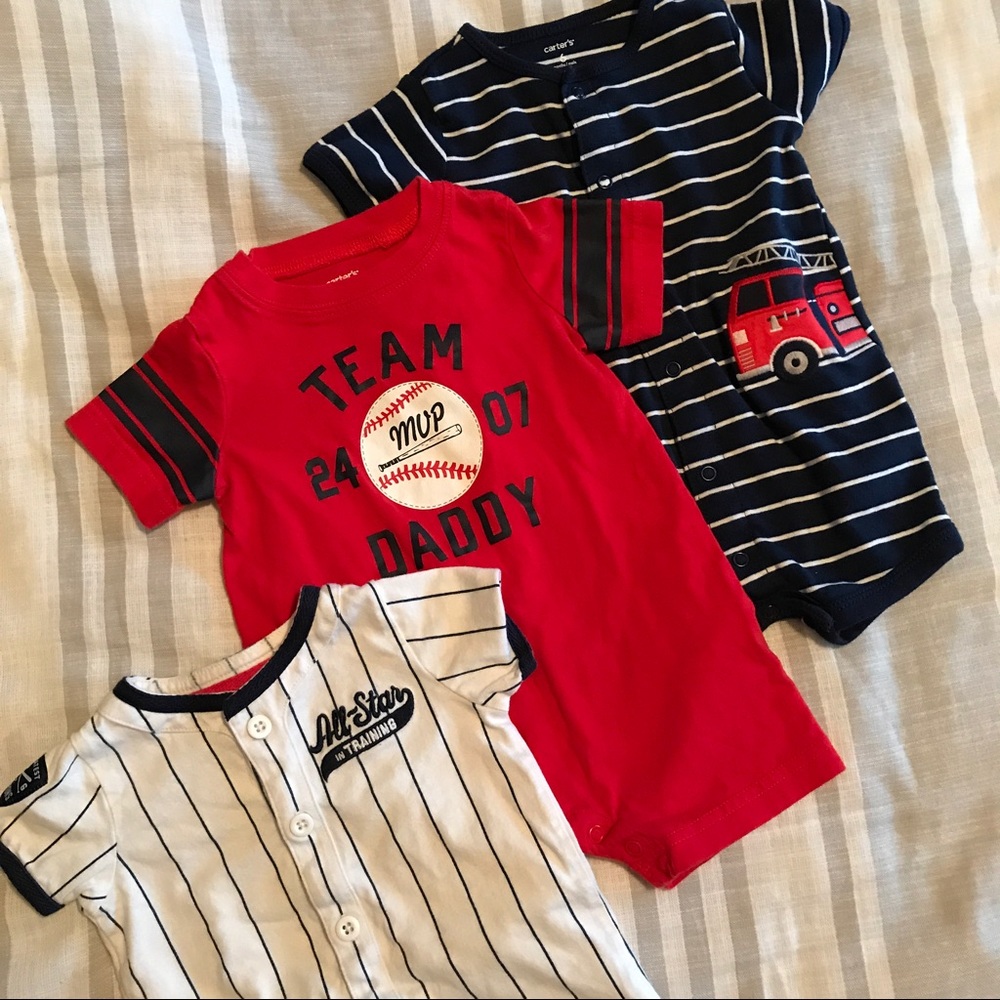 Bundle of 3 one-piece Carters outfits