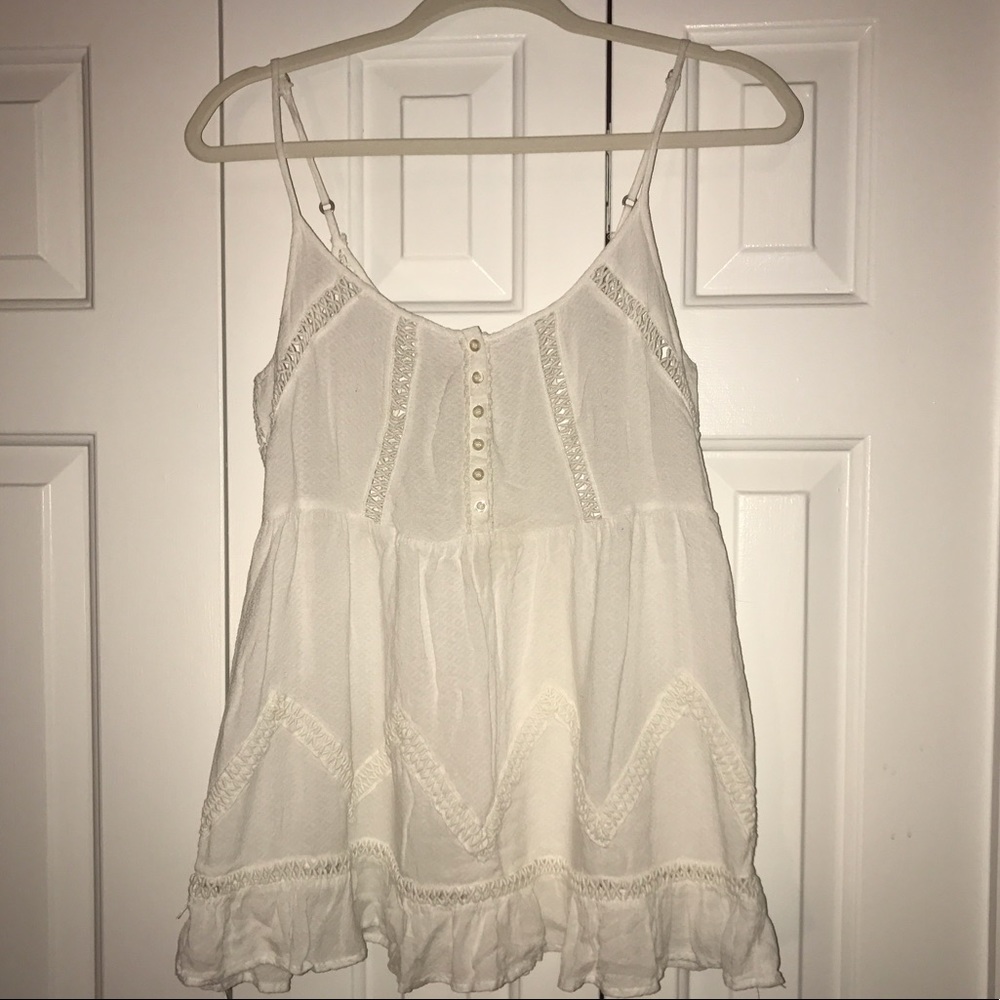 White crochet Bethany Mota top