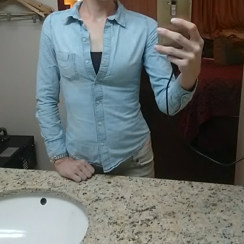 Blue Denim H&M Button Up Shirt