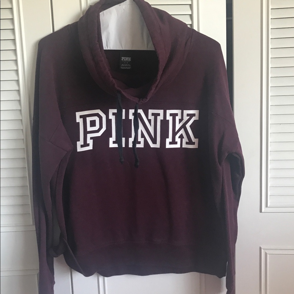 PINK Purple Cowl Neck Sweatshirt