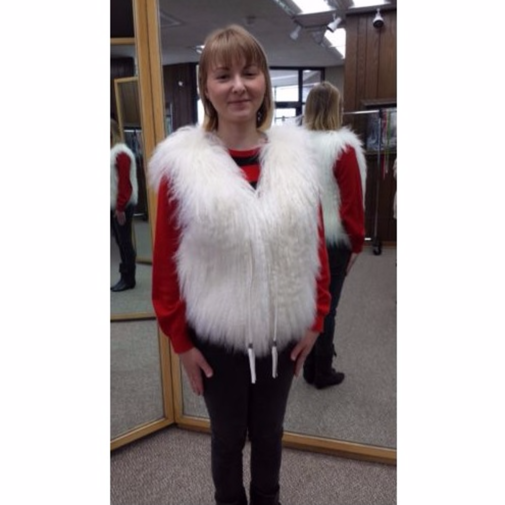 White Tibetan Lamb Fur Vest