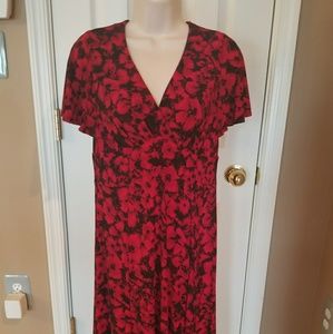 Dark red and black floral dress