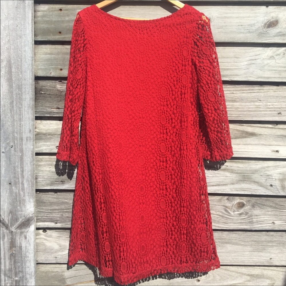 Red Shift Dress