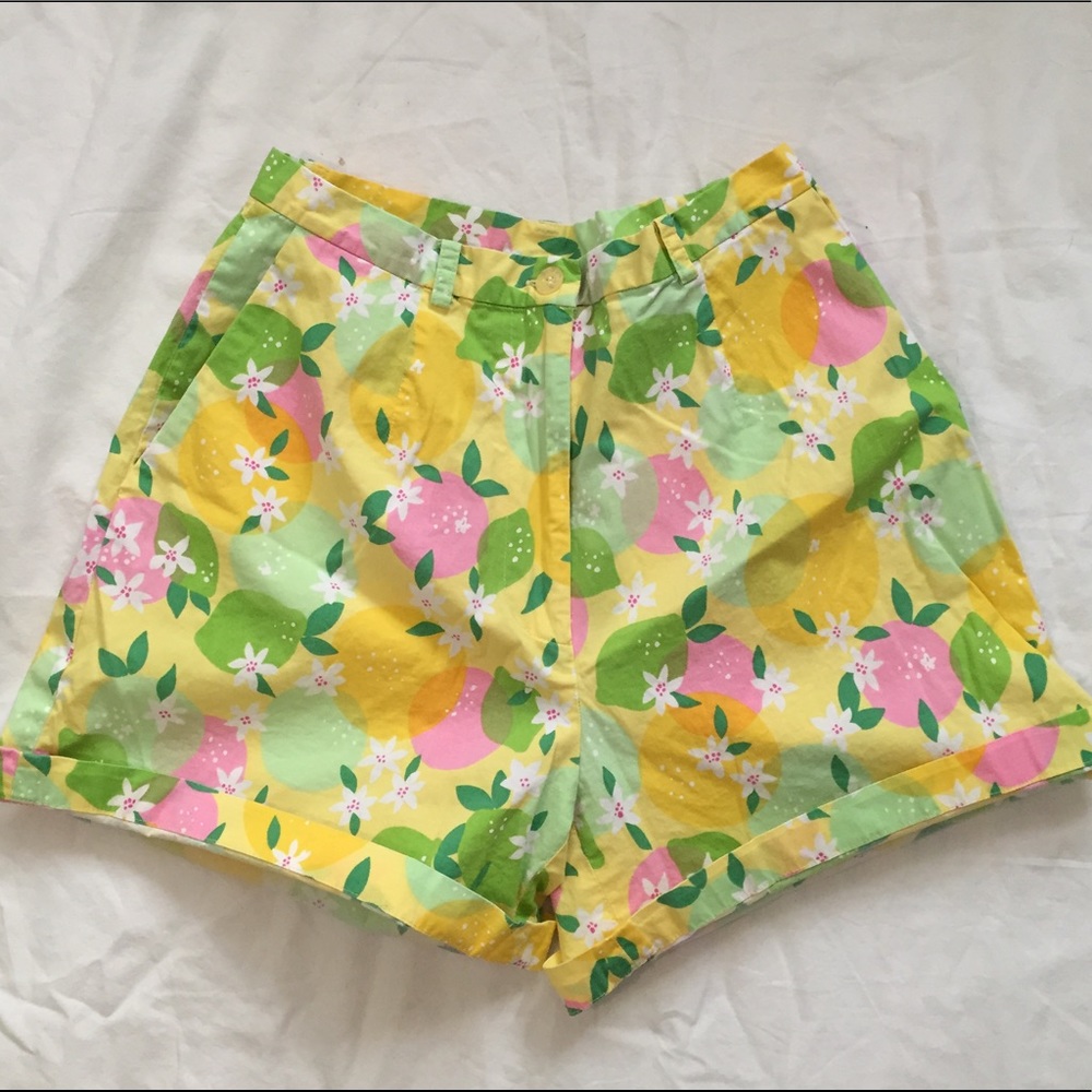 Lilly Pulitzer Lemon Lime High Waisted Shorts - Picture 1 of 6