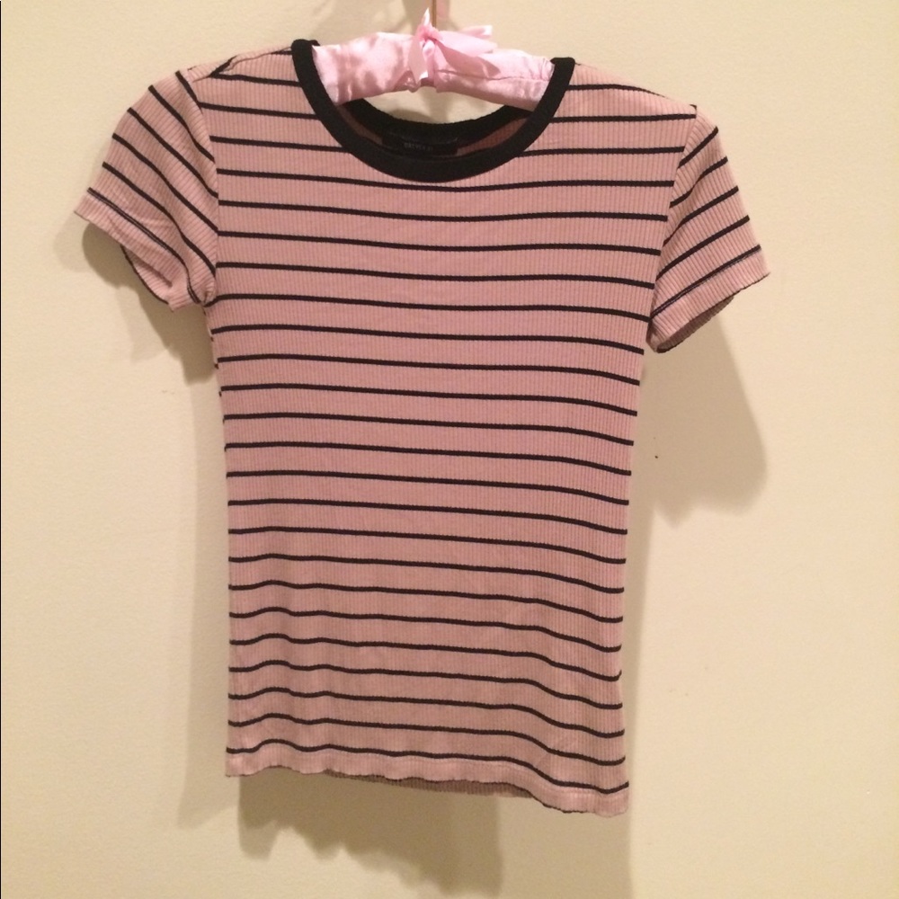 Tan top with black stripes