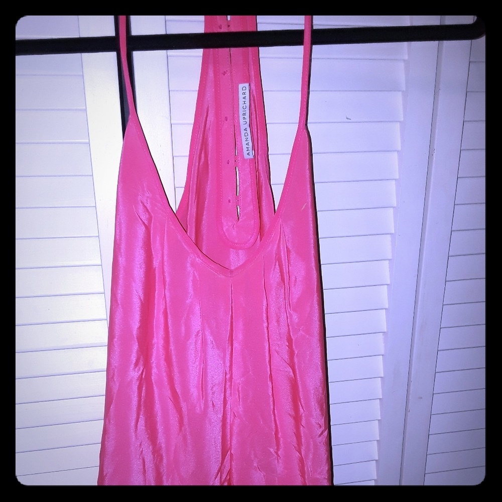 Amanda Uprichard Silk Hot Pink Tanktop