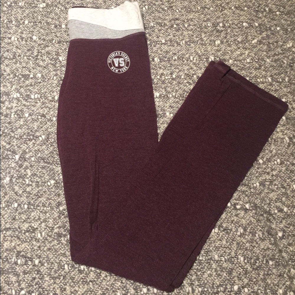 Victoria's Secret Red and Grey Yoga Pants.
