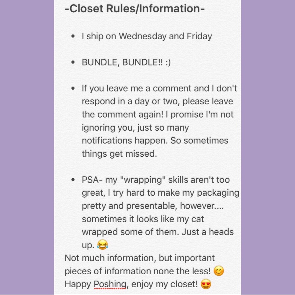 Closet Rules 😊 - Picture 2 of 2